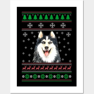 Siberian Husky Ugly Christmas Sweater Funny Dog Lover Owner Gifts Posters and Art